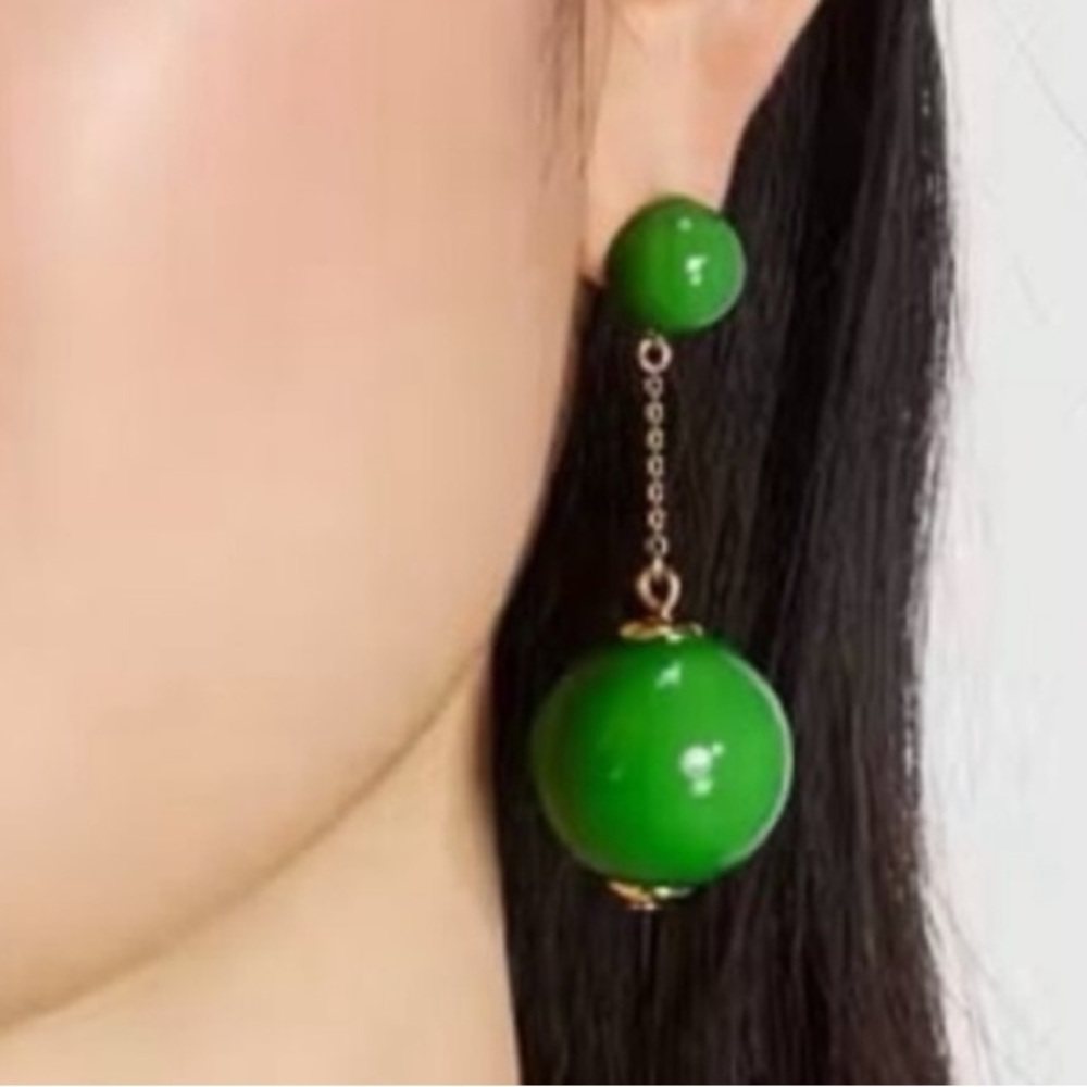 Kate Spade Vibrant Green Pearl Drop Earrings